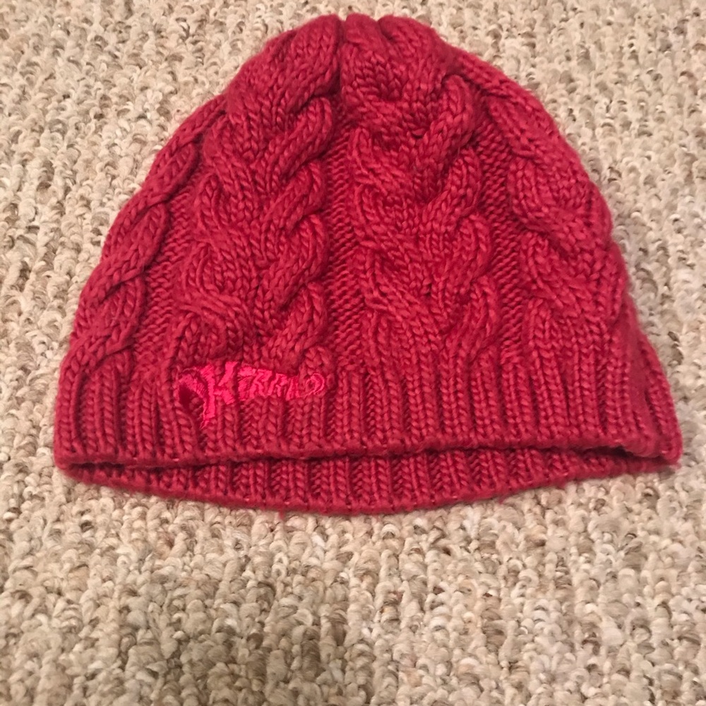 Pink beanie hat
